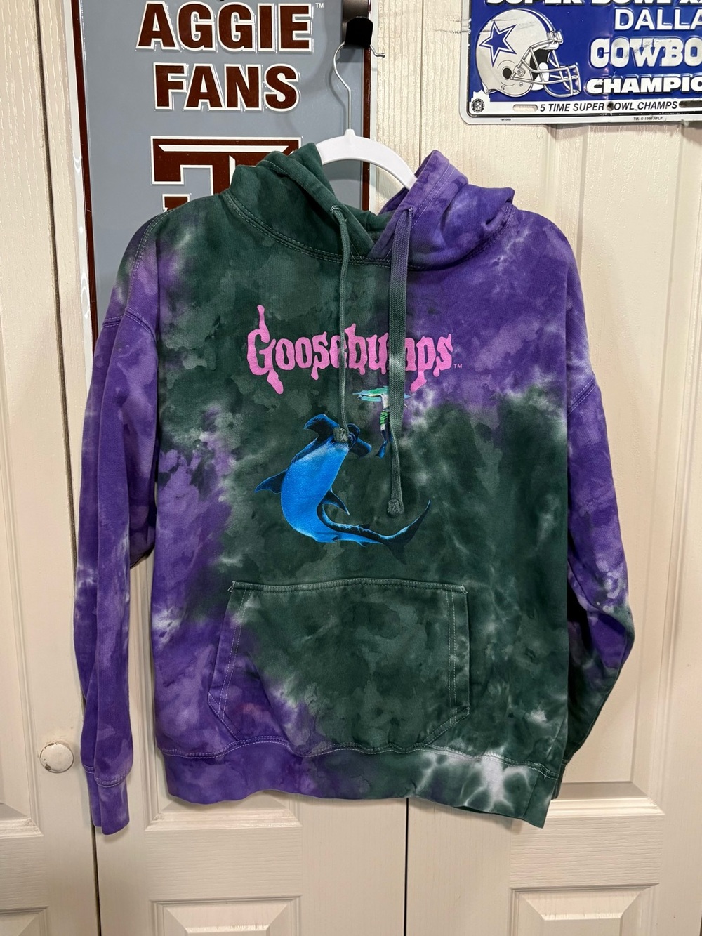 Scholastic Purple Tie-Dye Hoodie Interior Tag Detail
